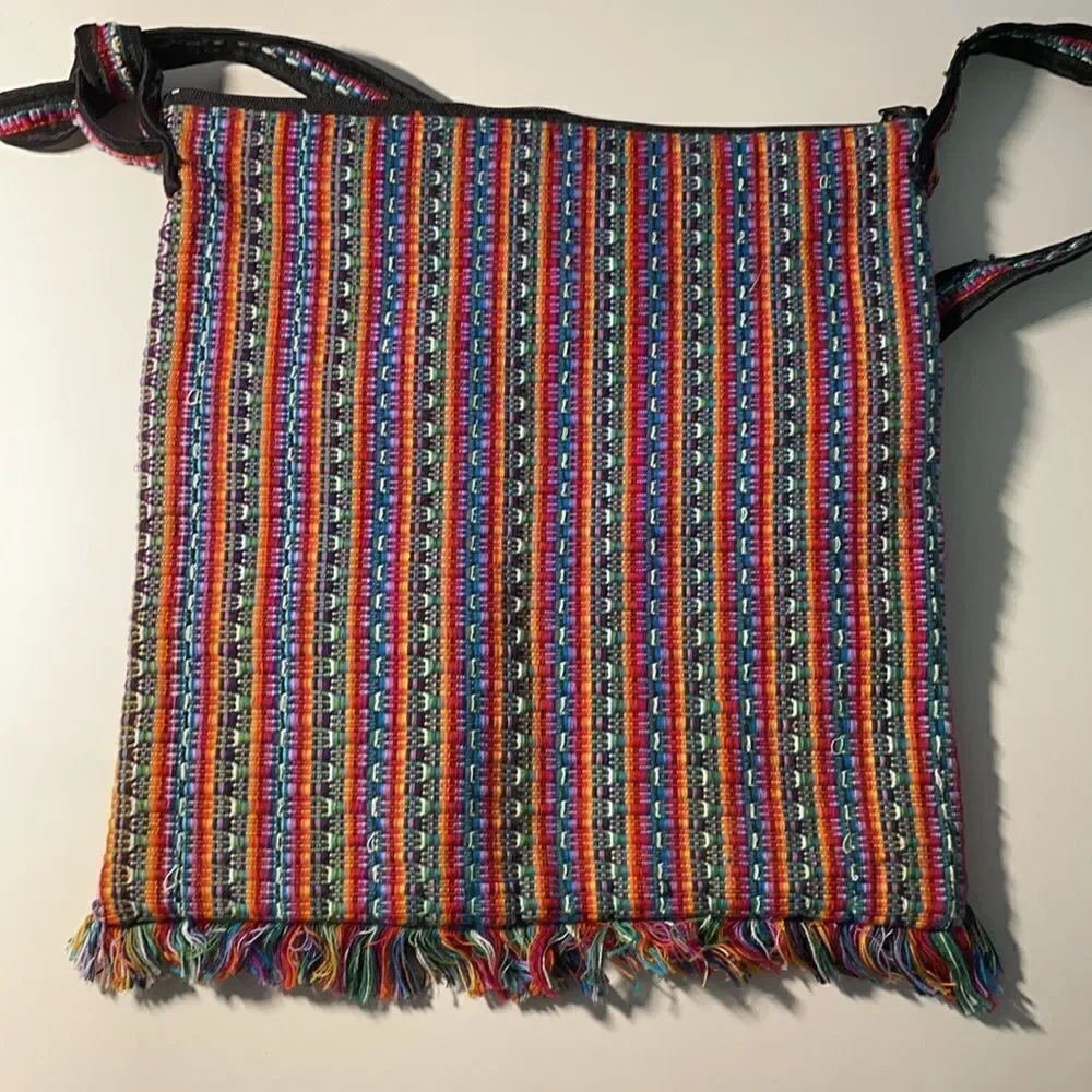 Colorful Woven Unisex Handbag Adjustable Strap